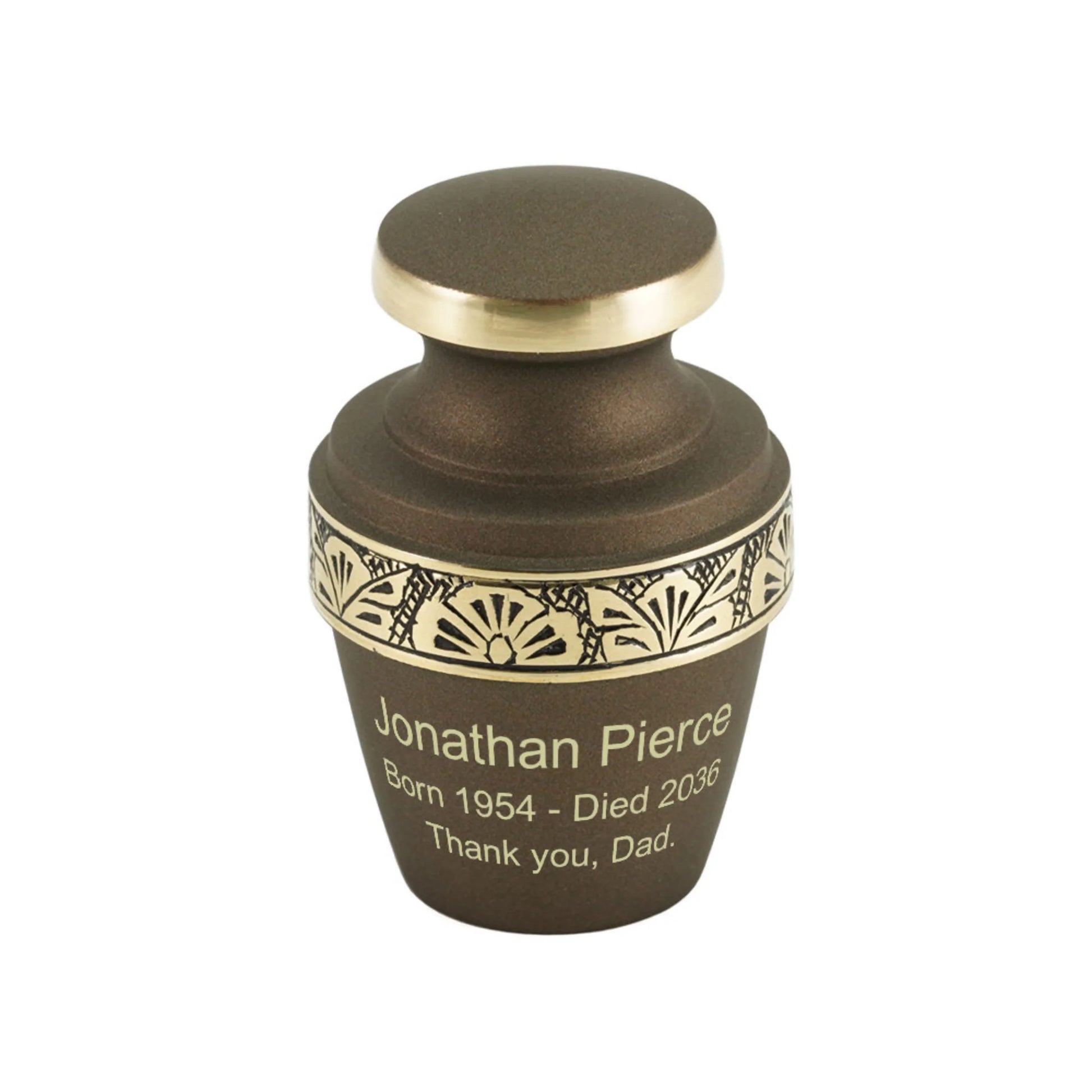 Grecian Rustic Bronze Mini Keepsake w/ Velvet Bag