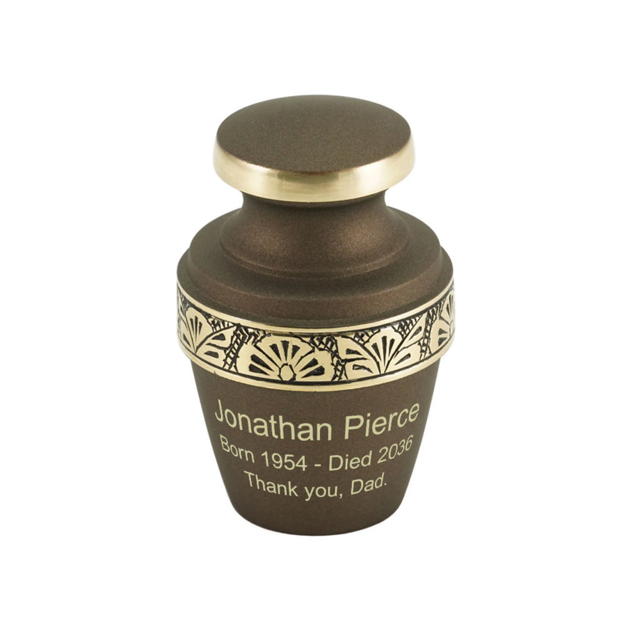 Grecian Rustic Bronze Mini Keepsake w/ Velvet Bag