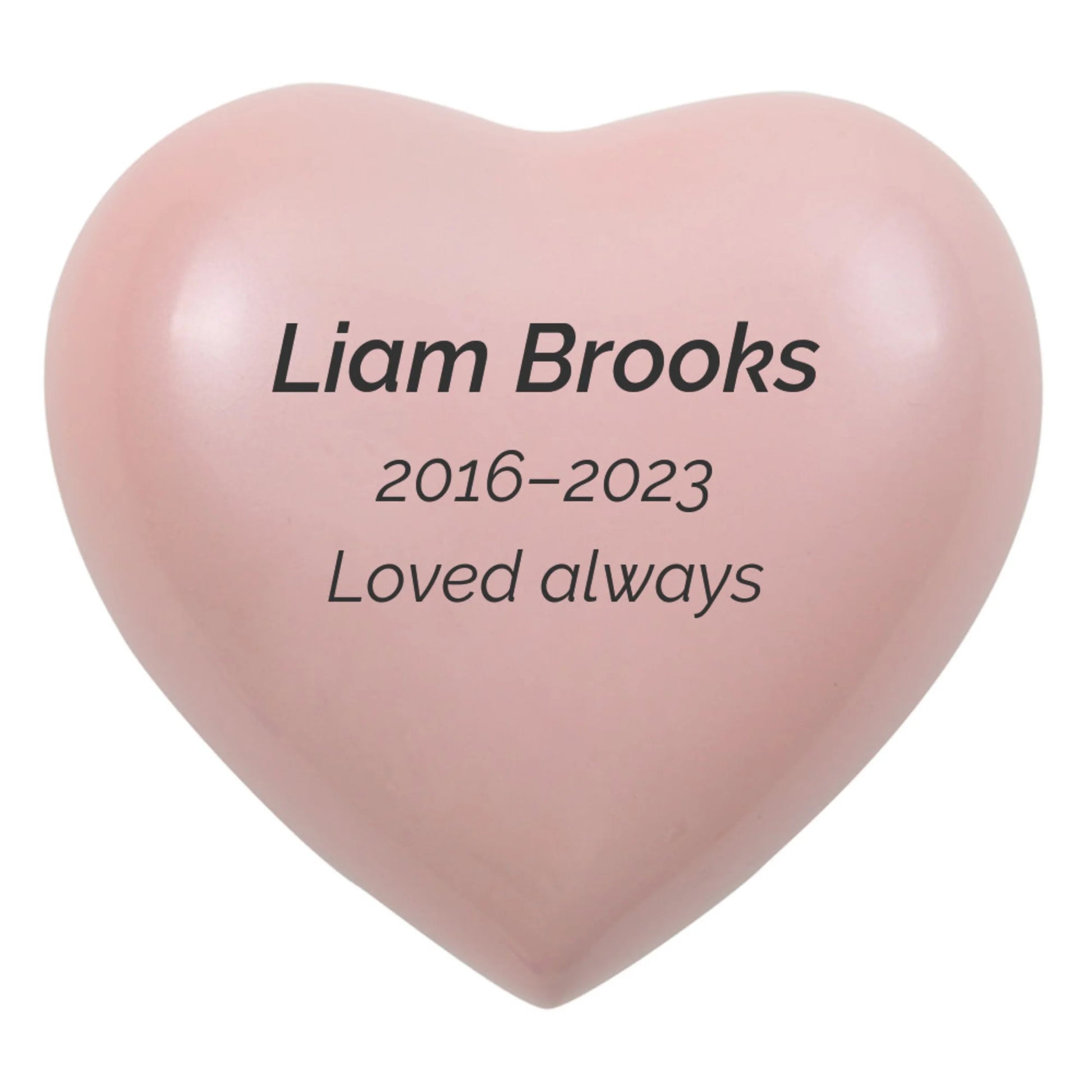 Arielle Heart Urn, Pearl Pink