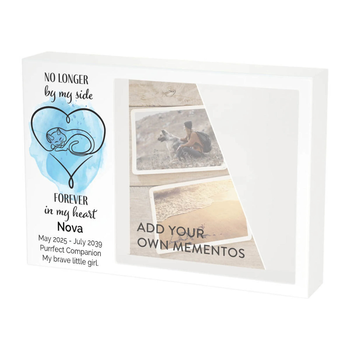 Shadowbox Remembrance Forever Cat Blue