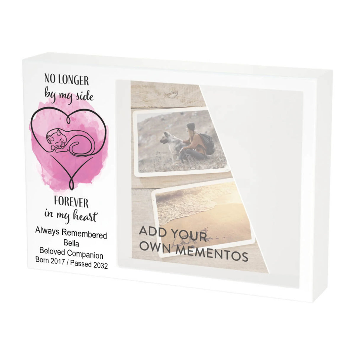 Shadowbox Remembrance Forever Cat Pink