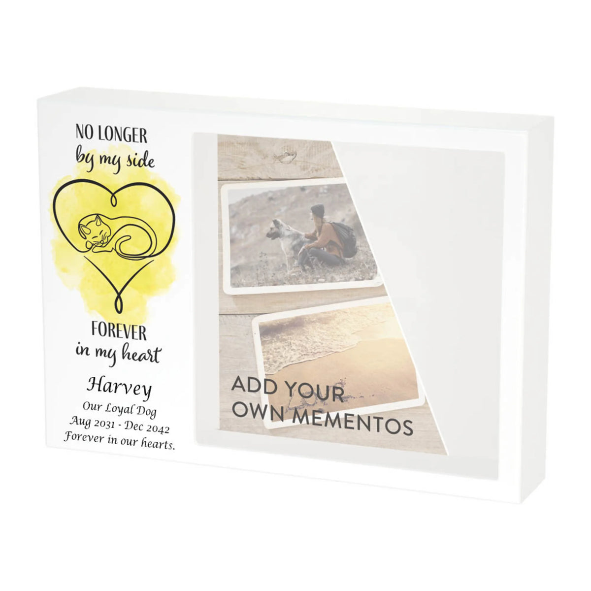 Shadowbox Remembrance Forever Cat Yellow