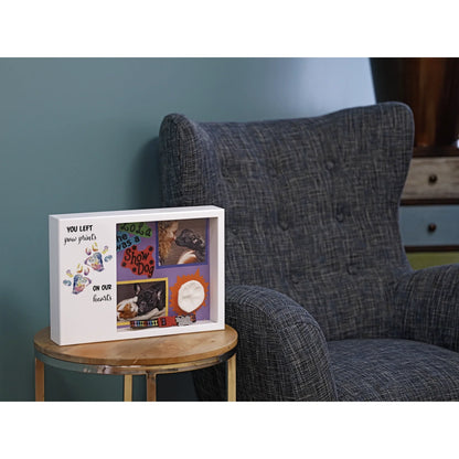 Shadowbox Remembrance Paw Prints Rainbow