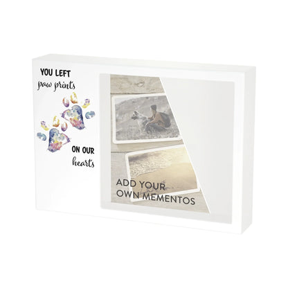 Shadowbox Remembrance Paw Prints Rainbow