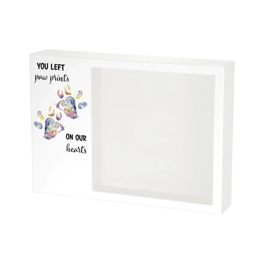 Shadowbox Remembrance Paw Prints Rainbow