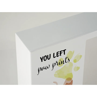 Shadowbox Remembrance Paw Prints Red