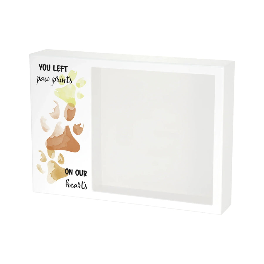 Shadowbox Remembrance Paw Prints Red