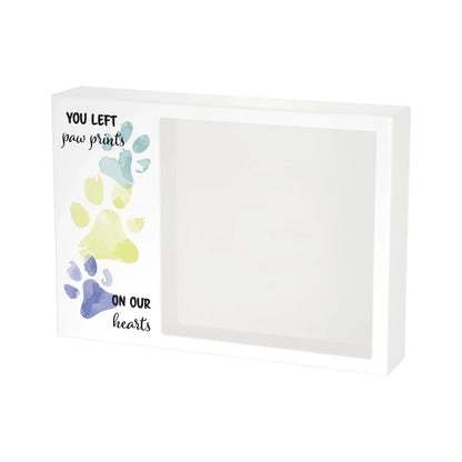 Shadowbox Remembrance Paw Prints Teal