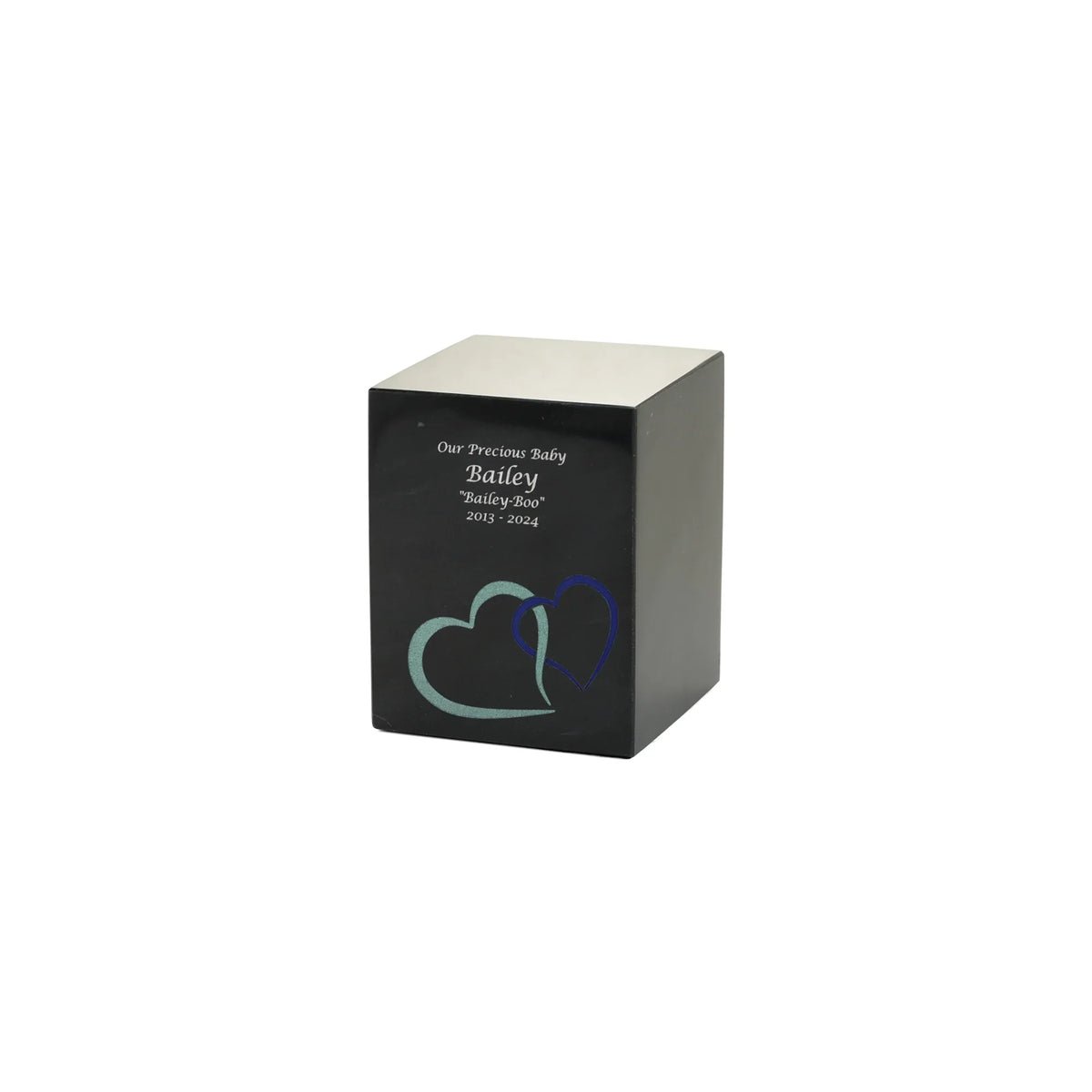 Monumental Memorials Hearts Blue Black, Small Urn