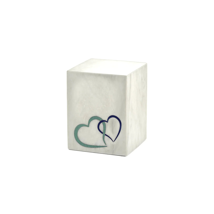 Monumental Memorials Hearts Blue White, Medium Urn