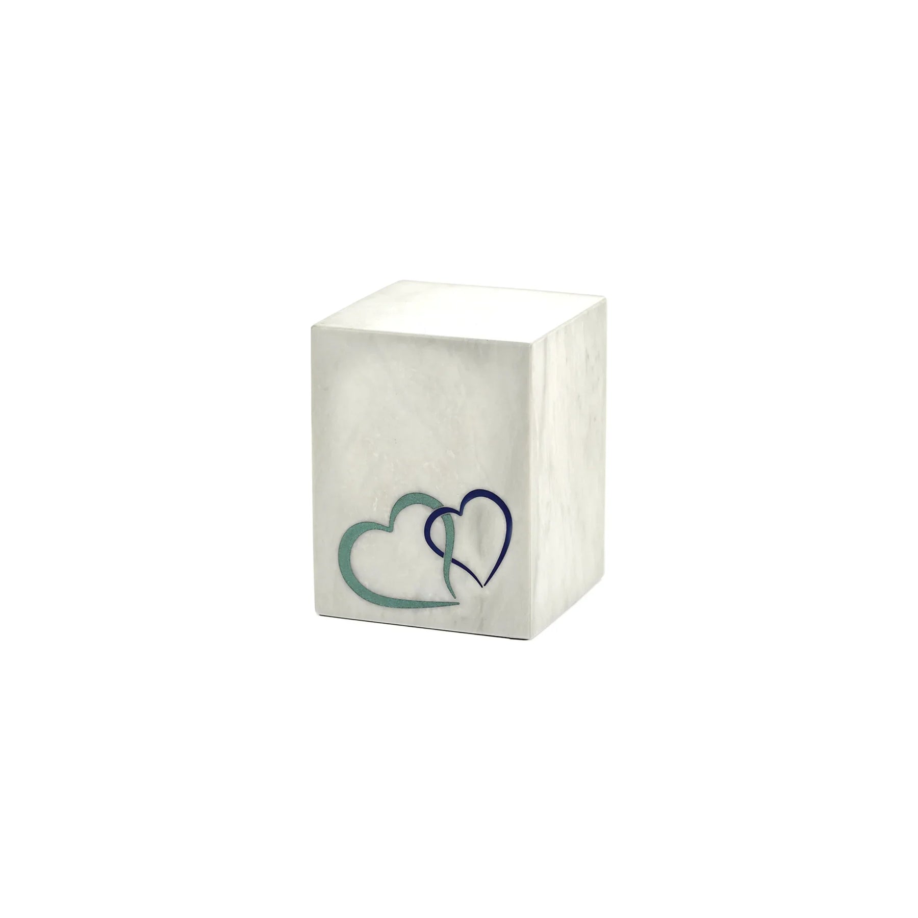 Monumental Memorials Hearts Blue White, Small Urn