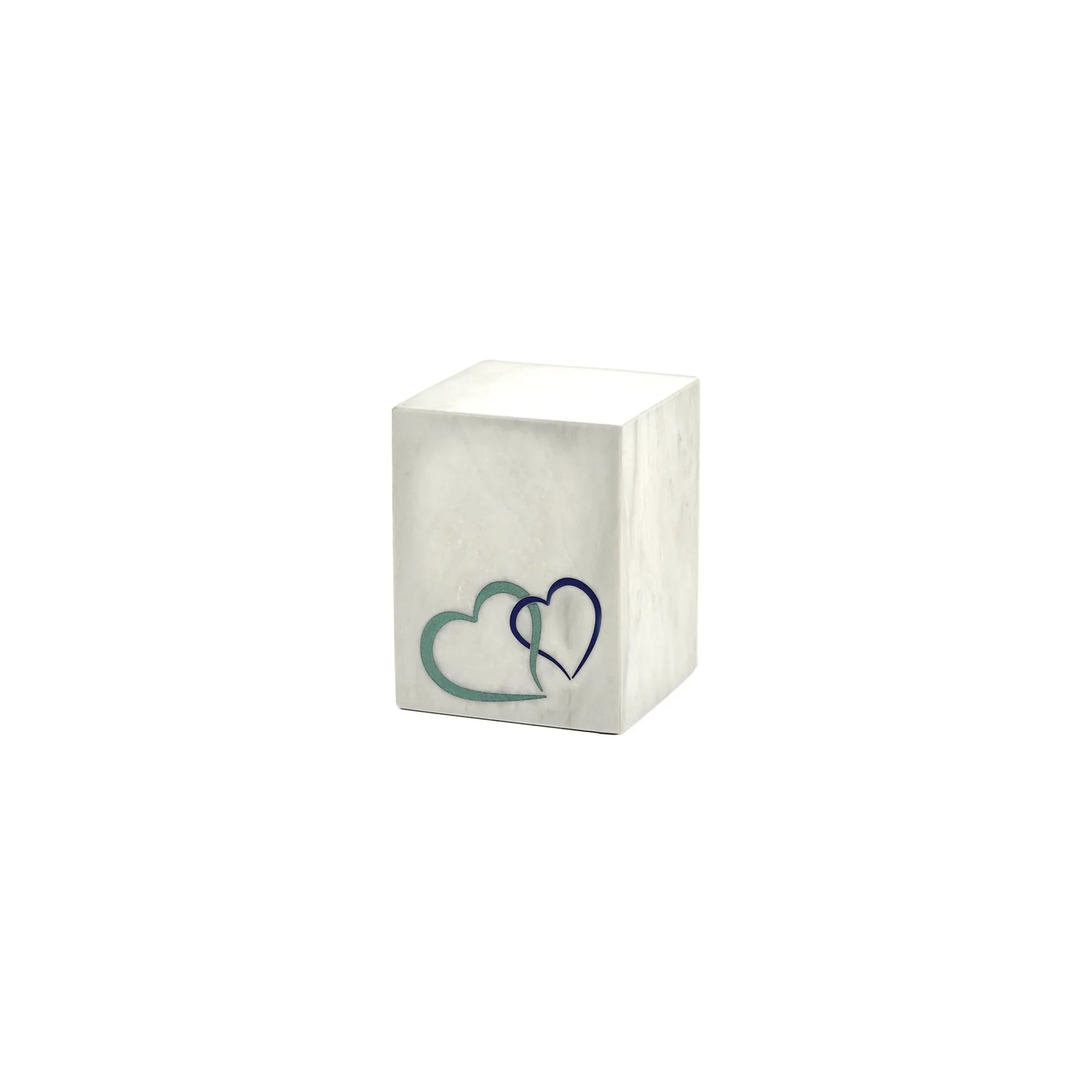 Monumental Memorials Hearts Blue White, Extra Small Urn