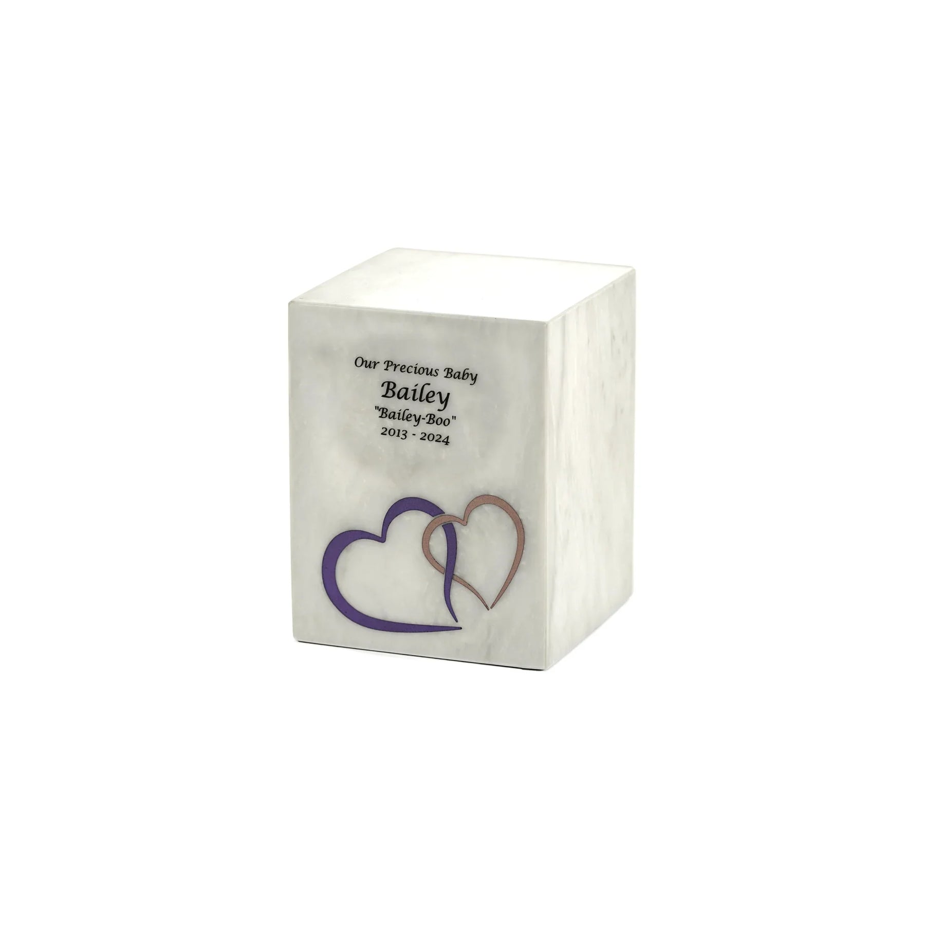 Monumental Memorials Hearts Pink White, Medium Urn