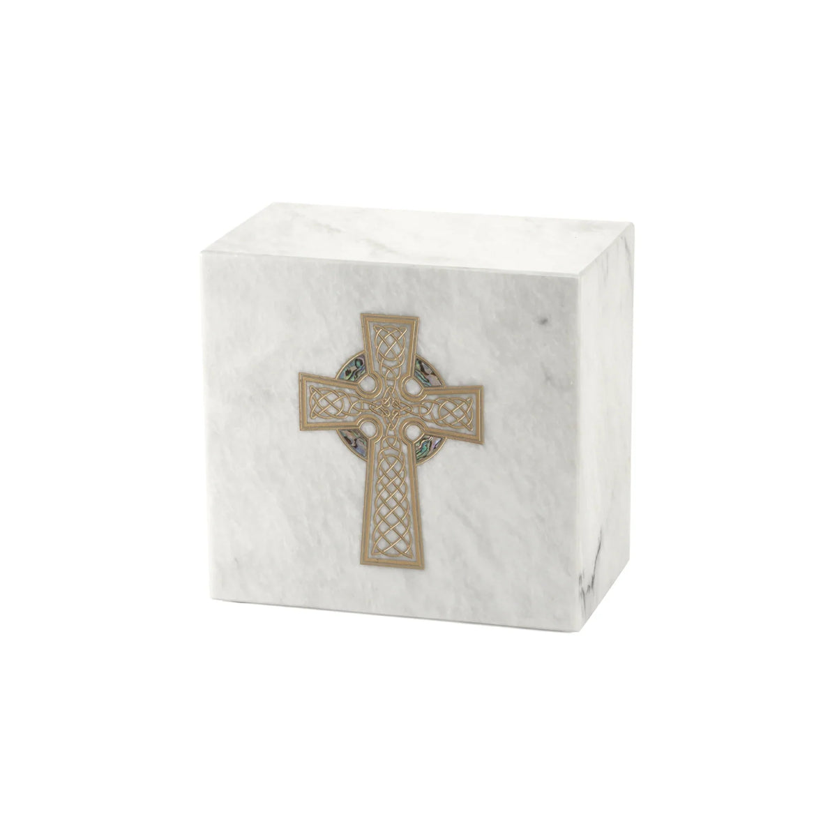 Monumental Memorials Celtic Cross Gold White