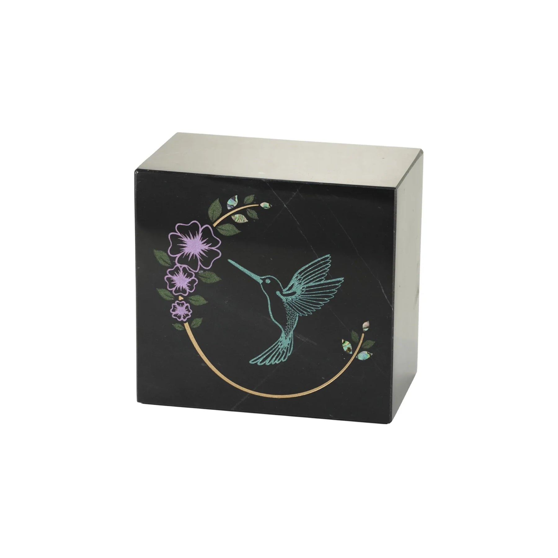 Monumental Memorials Hummingbird Teal Black