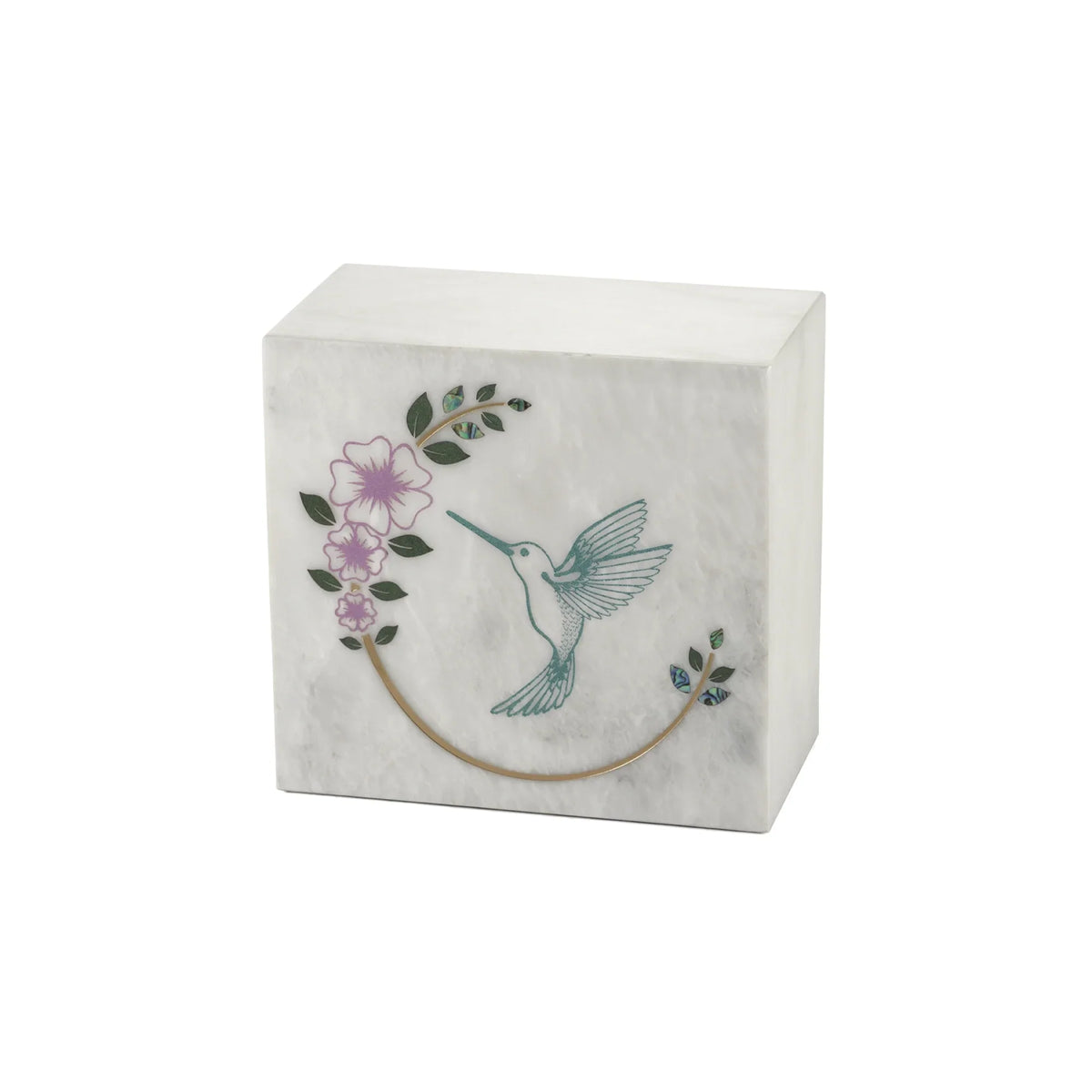 Monumental Memorials Hummingbird Teal White