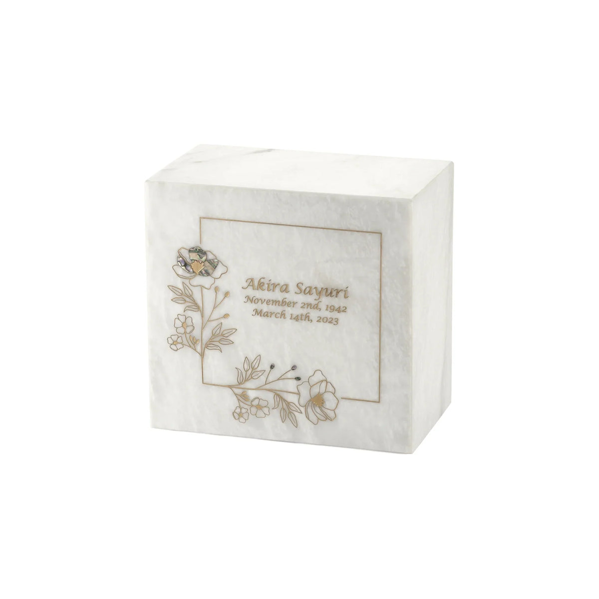 Monumental Memorials Wildflower Gold White