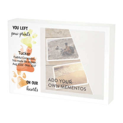 Shadowbox Remembrance Paw Prints Red