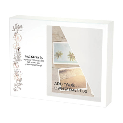 Shadowbox Remembrance Floral Scroll