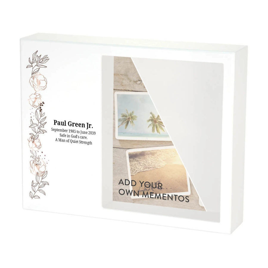 Shadowbox Remembrance Floral Scroll