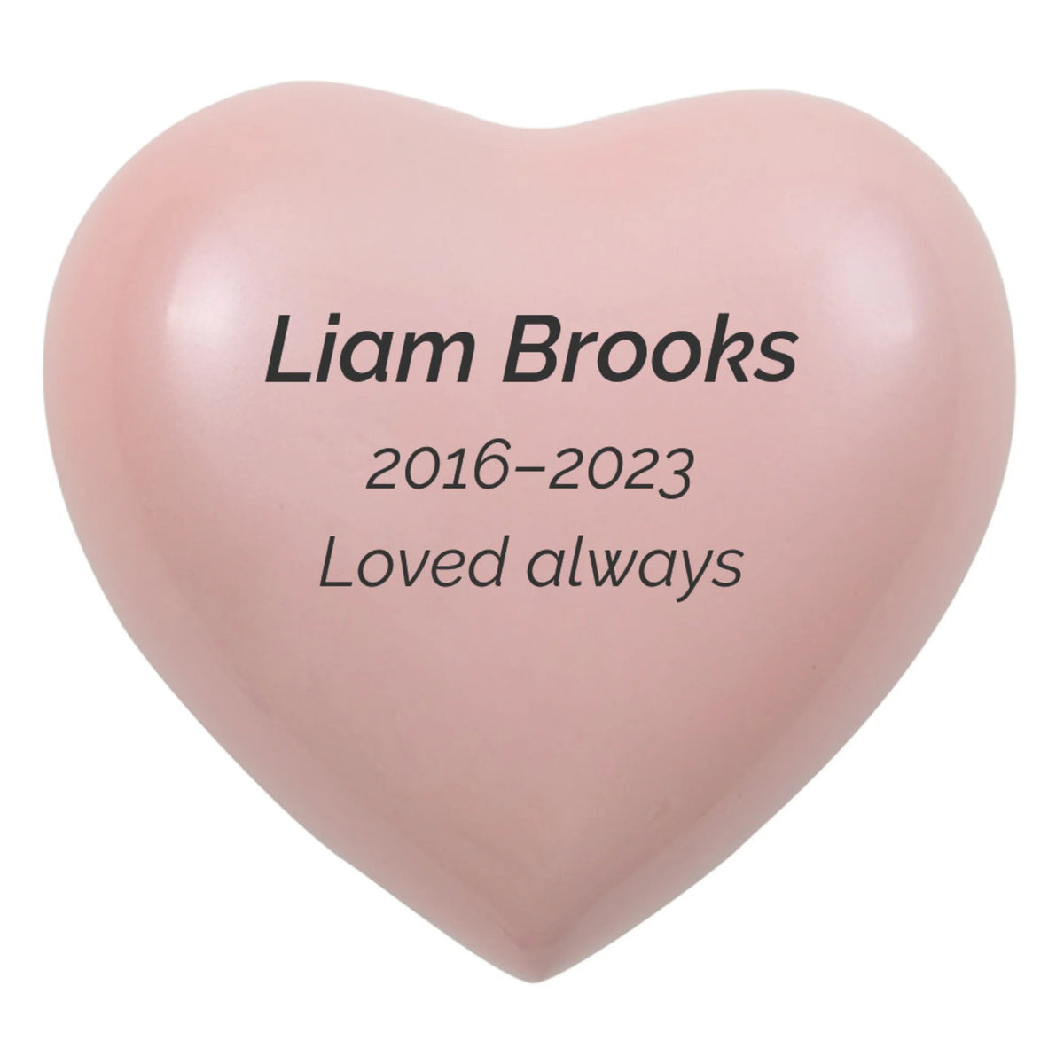 Arielle Heart Urn, Pearl Pink