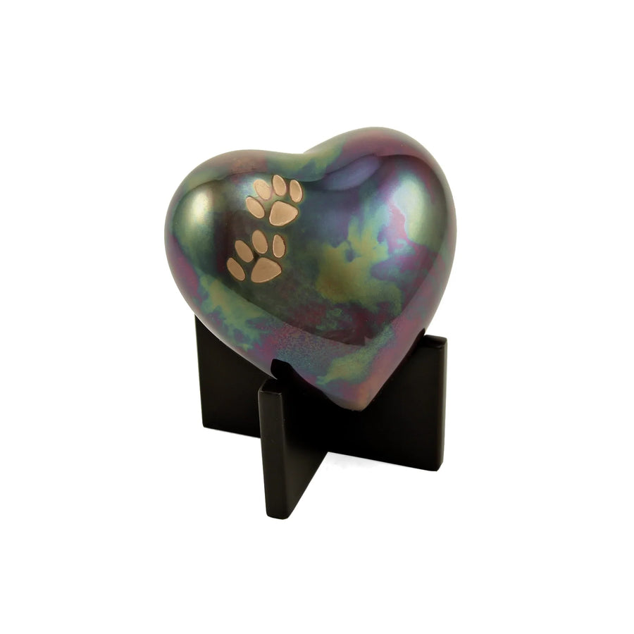 Arielle Heart Urn Raku Paw