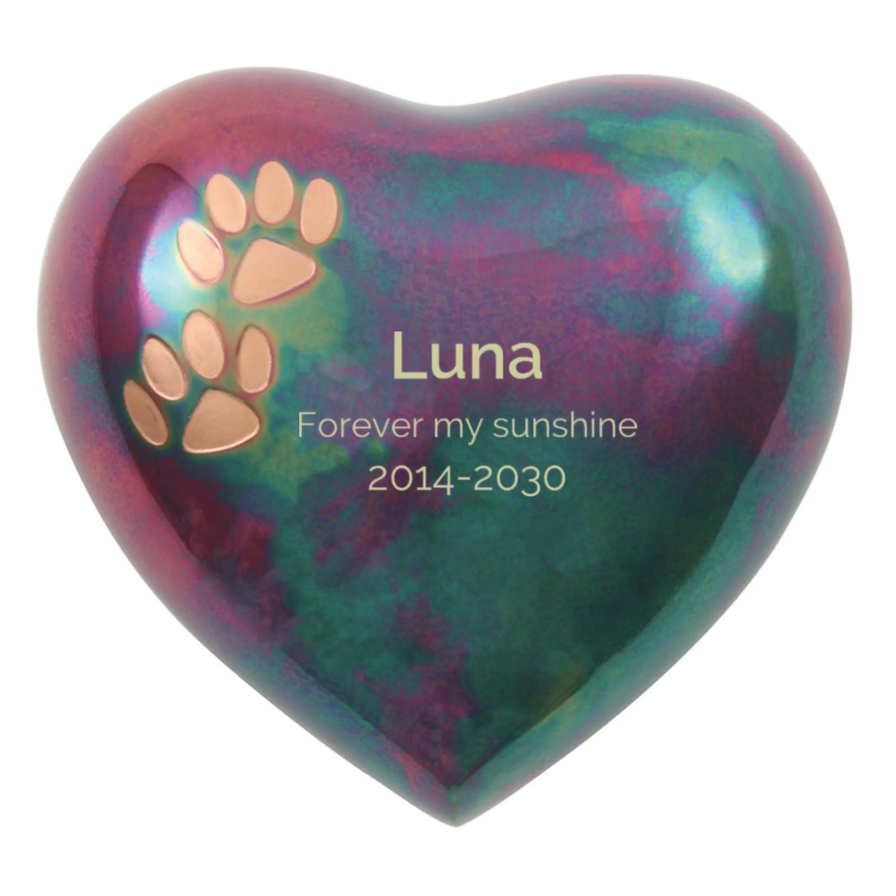 Arielle Heart Urn Raku Paw