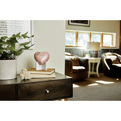 Arielle Heart Urn Pearl Pink Paw
