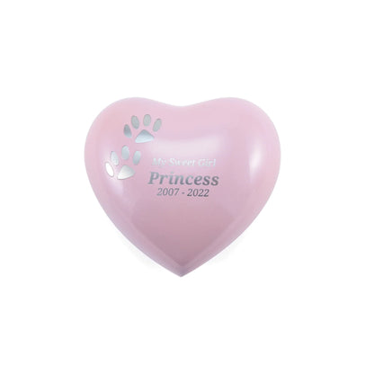 Arielle Heart Urn Pearl Pink Paw