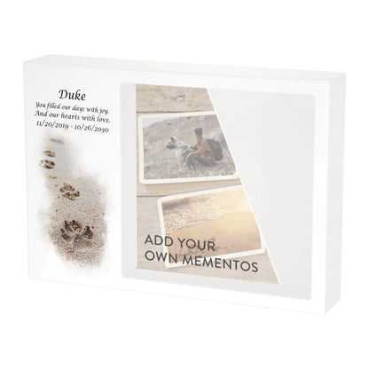 Shadowbox Remembrance Paws in Sand