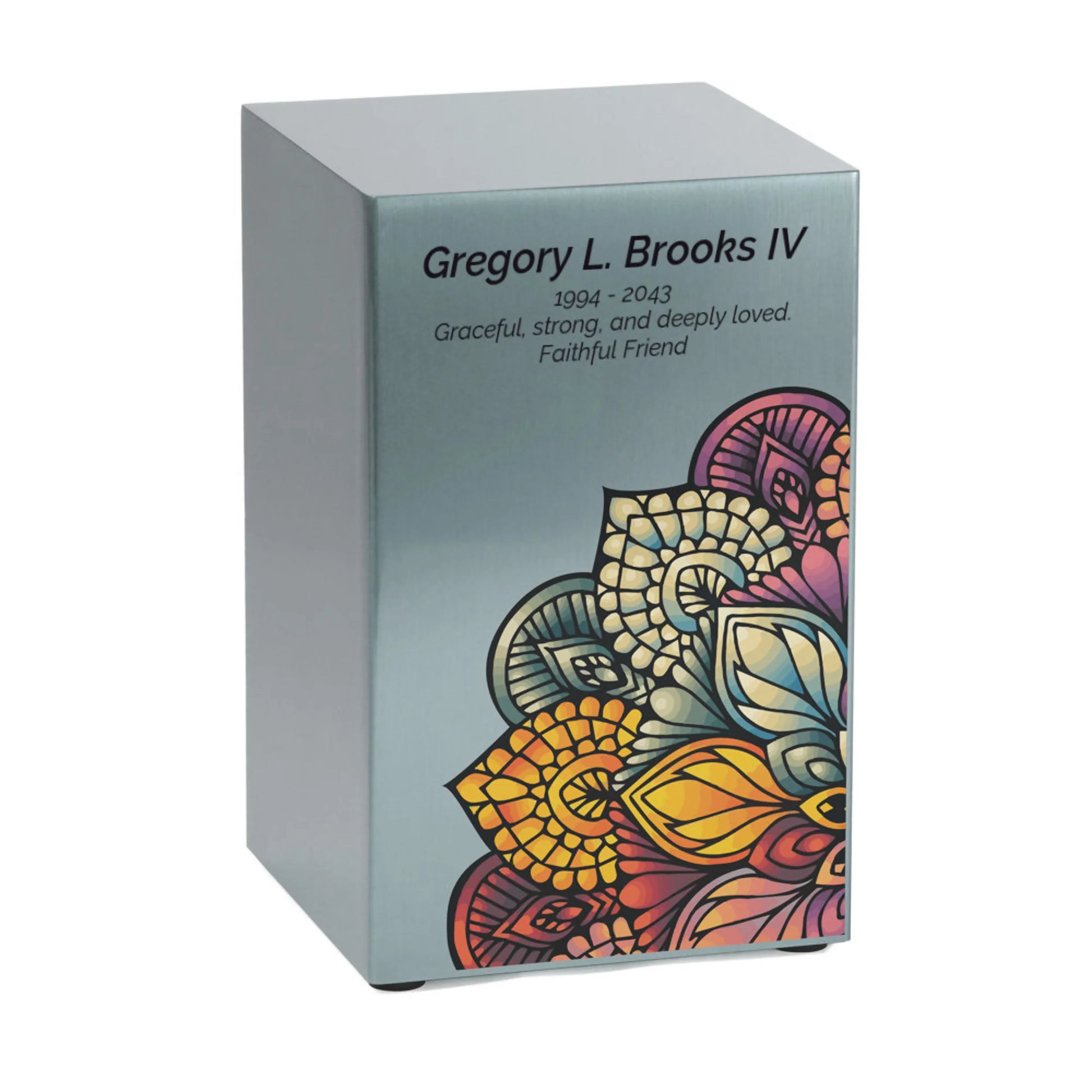 Life Canvas Mandala Pewter, Left Side