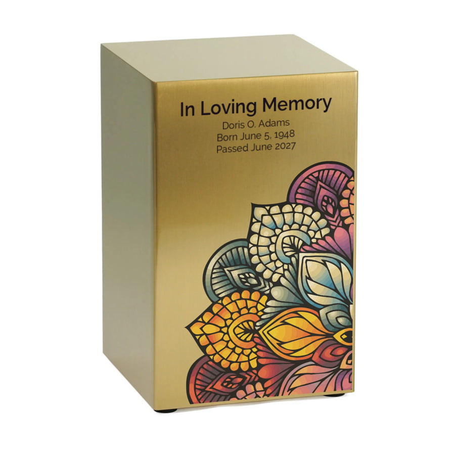 Life Canvas Mandala Bronze, Left Side