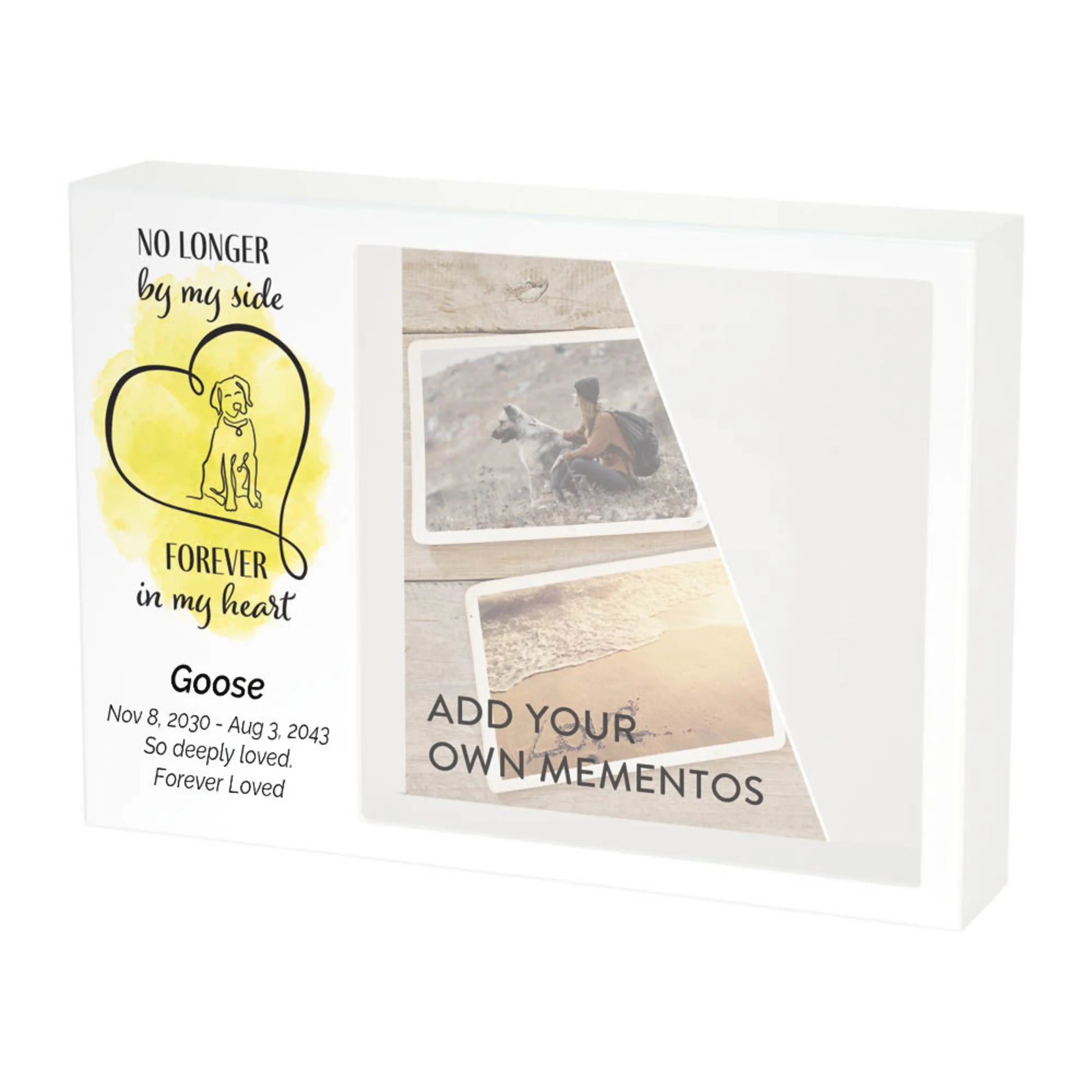 Shadowbox Remembrance Forever Dog Yellow