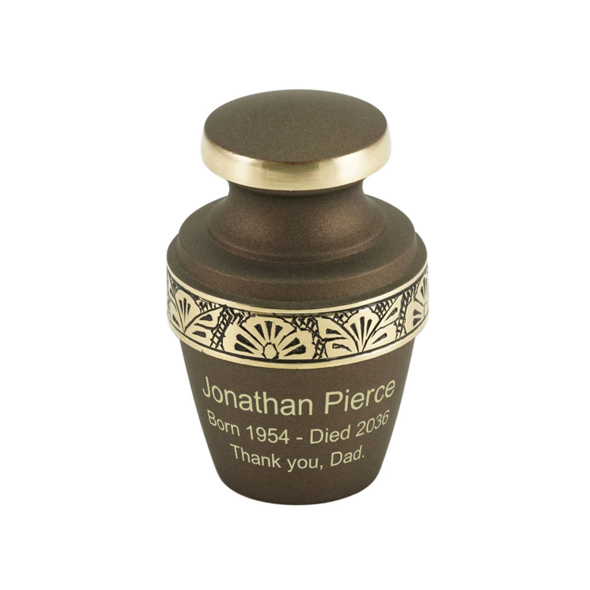 Grecian Rustic Bronze Mini Keepsake w/ Velvet Bag