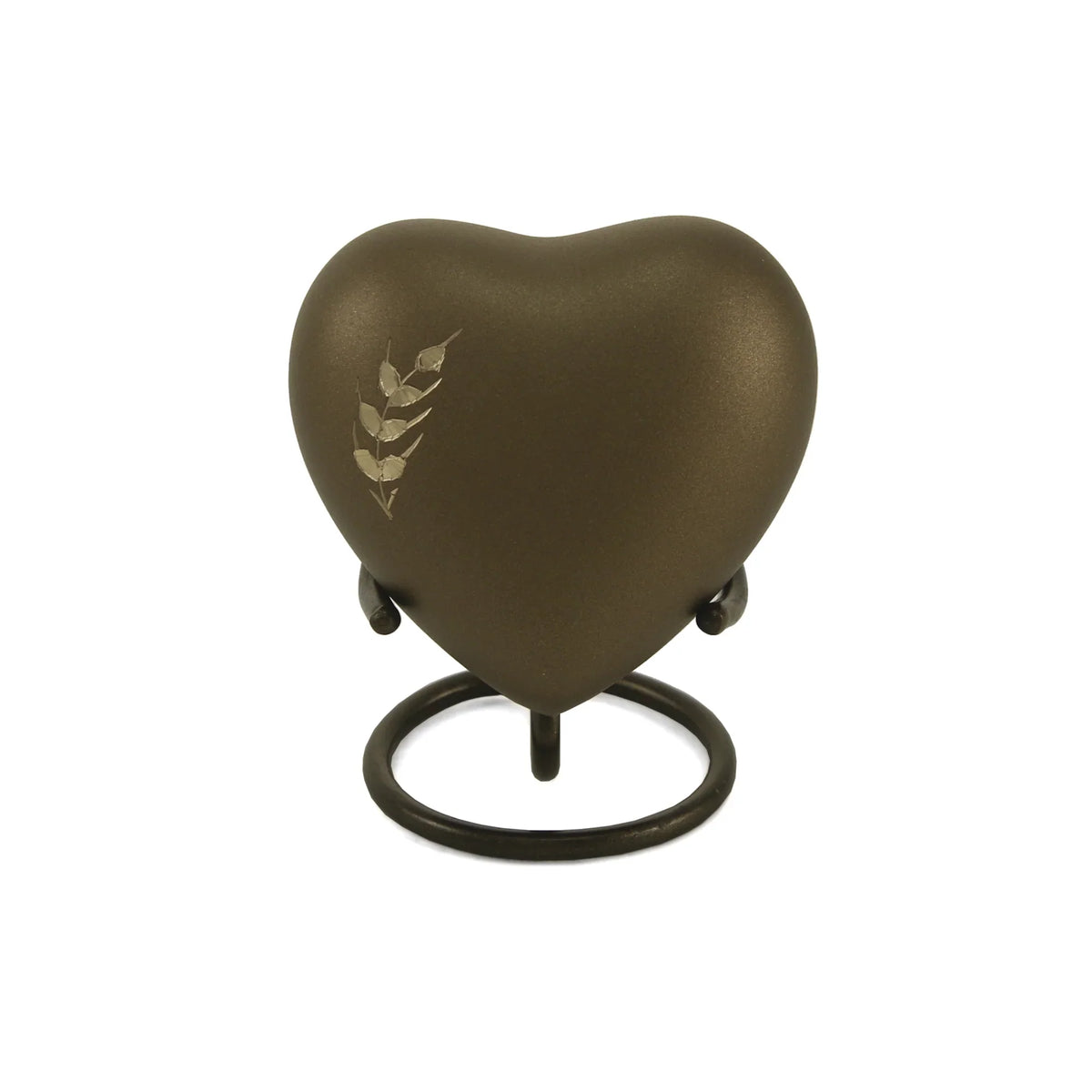 Aria Wheat Heart Keepsake w/ Velvet Box