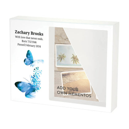 Shadowbox Remembrance Blue Butterflies