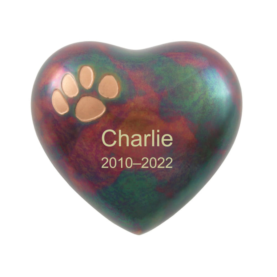 Classic Paws Raku Heart Keepsake