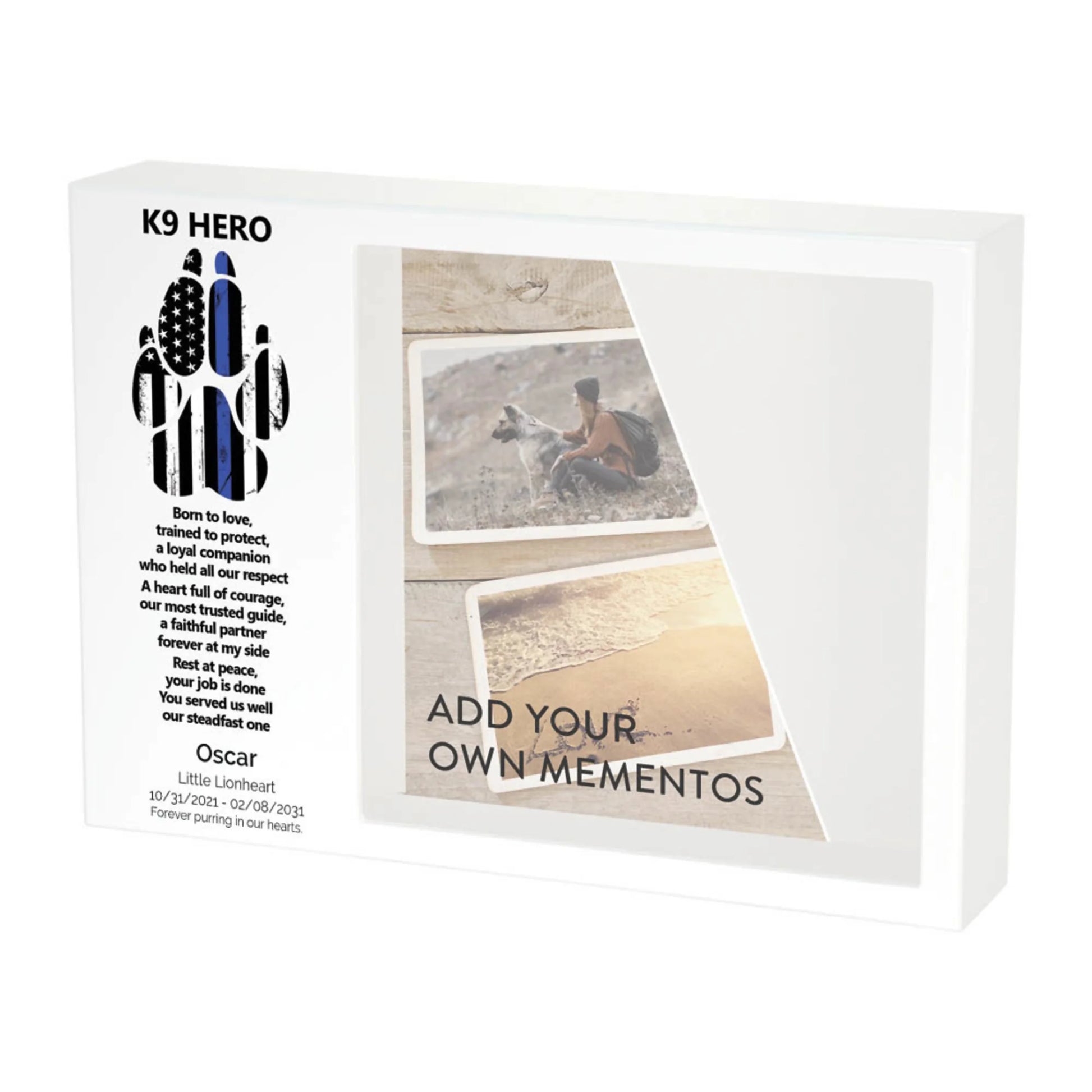 Shadowbox Remembrance K9 Hero
