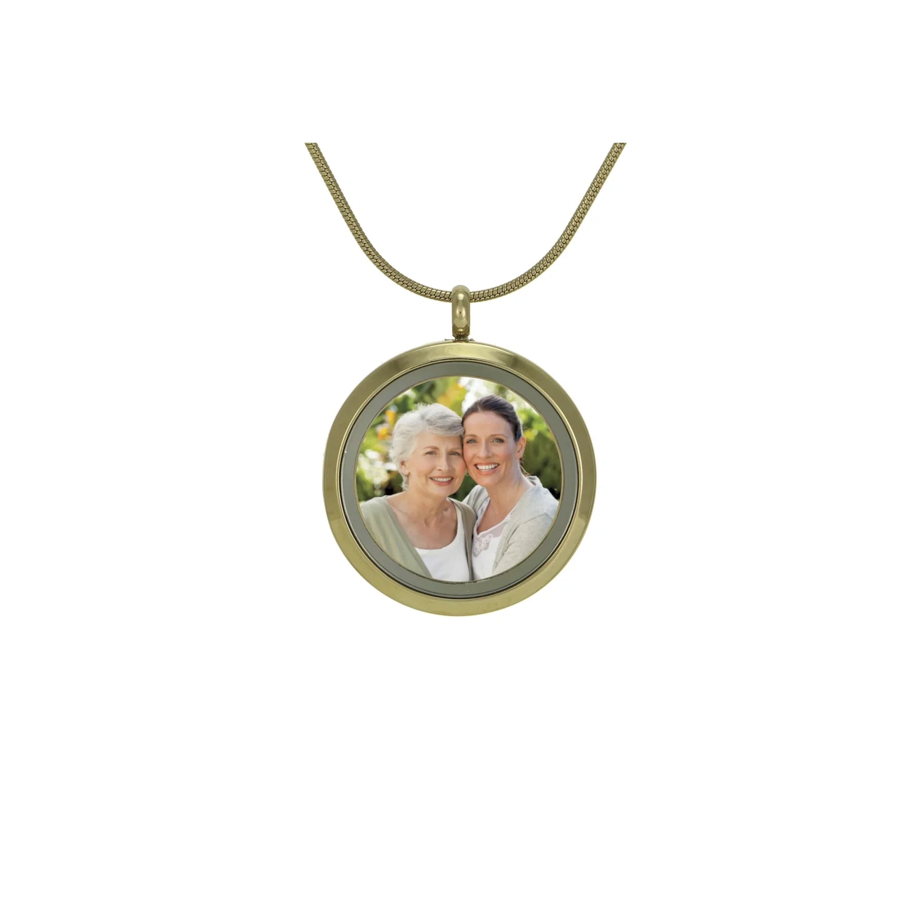 Round Pendant Bronze Photo - includes 19" chain