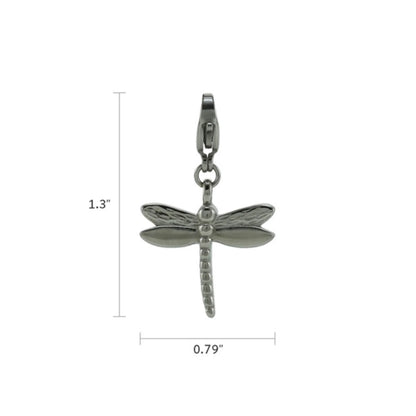Charm Bracelet with Dragonfly Charm Pewter - includes 8" bracelet