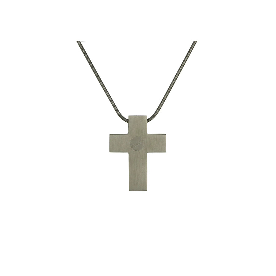 Pewter Cross with Paw Prints - includes 19" chain