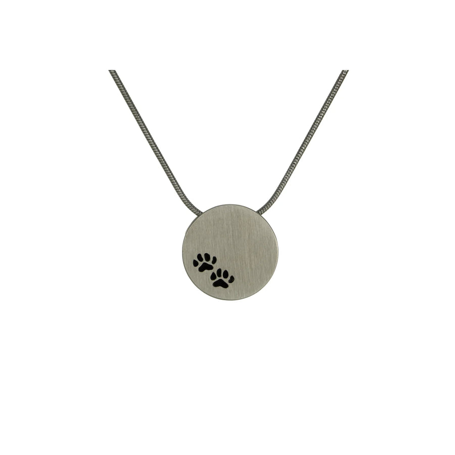 Pewter with Paw Prints - includes 19" chain