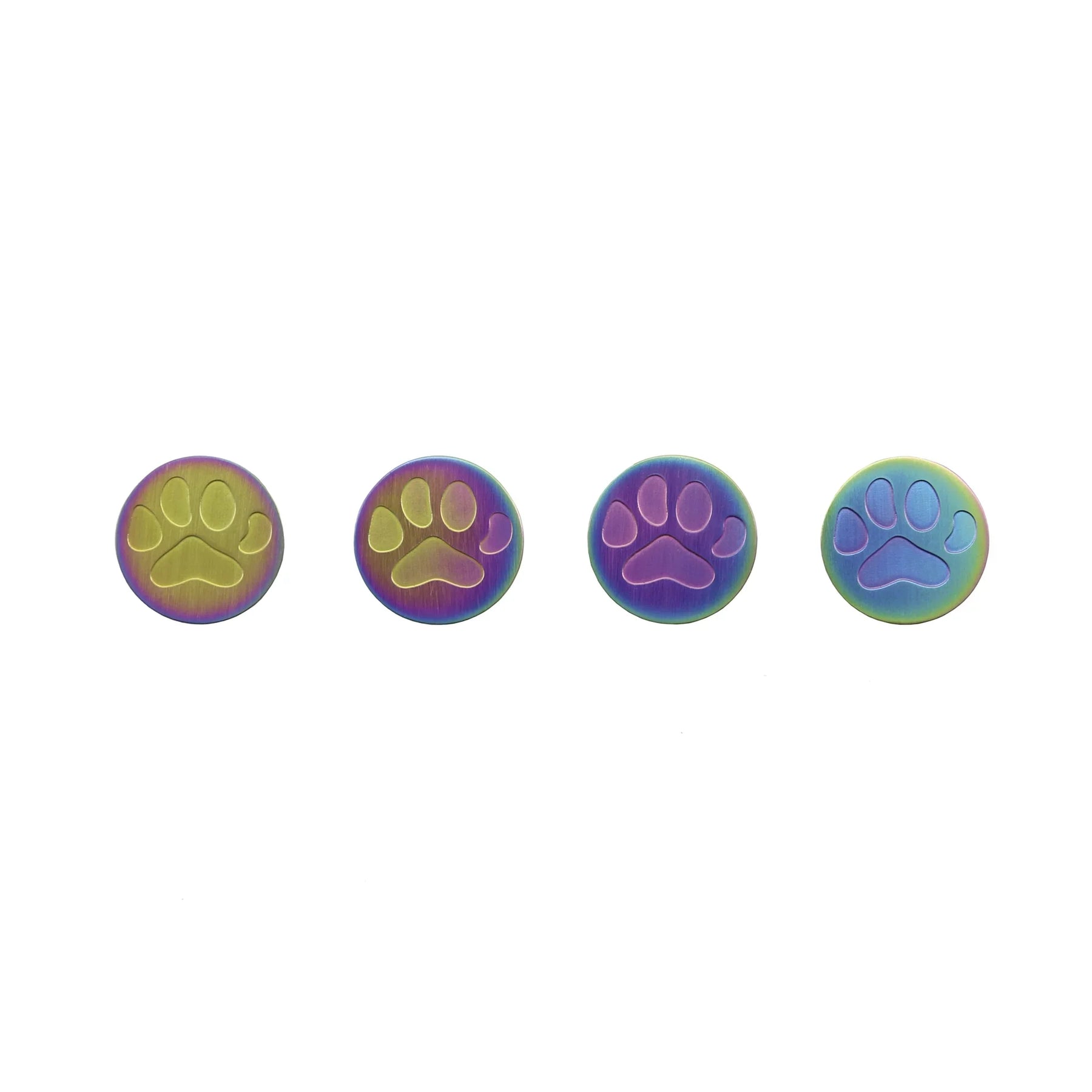 Rainbow with Large Paw Print - includes 19" chain