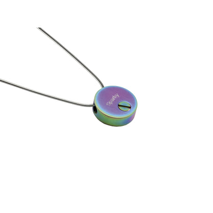 Rainbow with Large Paw Print - includes 19" chain