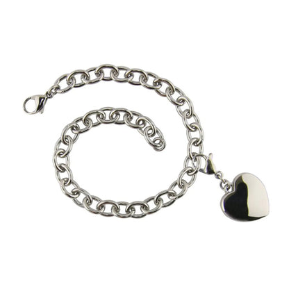 Charm Bracelet with Heart Charm Pewter - includes 8" bracelet