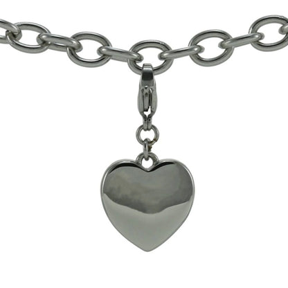 Charm Bracelet with Heart Charm Pewter - includes 8" bracelet