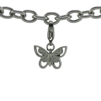 Charm Bracelet with Butterfly Charm Pewter - includes 8" bracelet