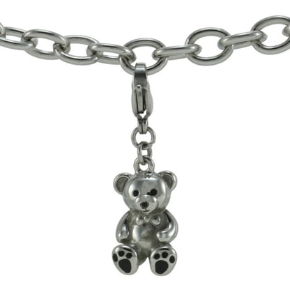 Charm Bracelet with Teddy Bear Charm Pewter - includes 8" bracelet
