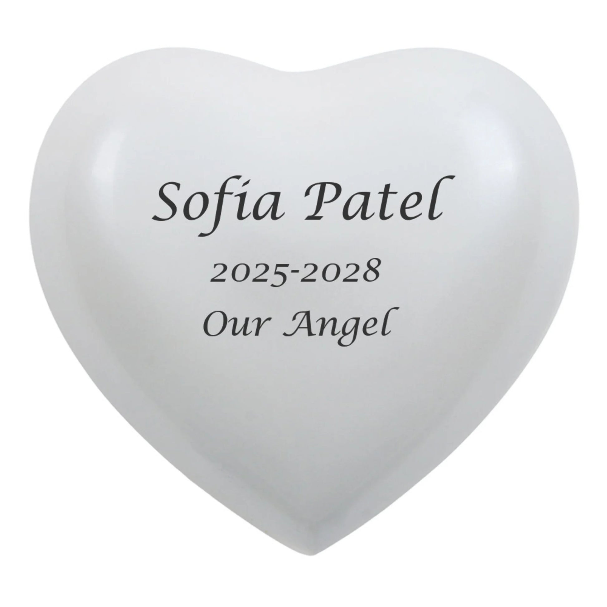 Arielle Heart Urn, Pearl White