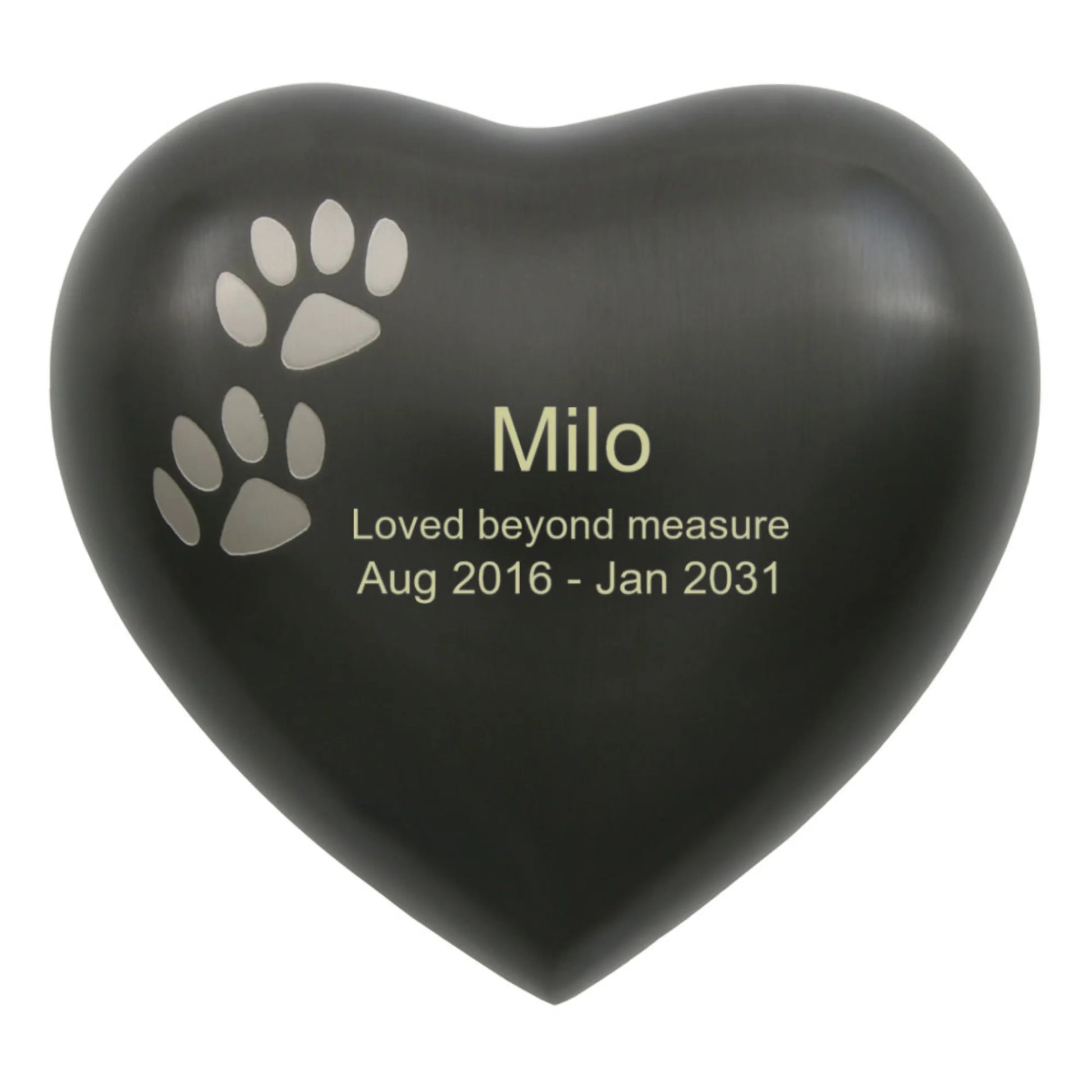 Arielle Heart Urn Slate Paw